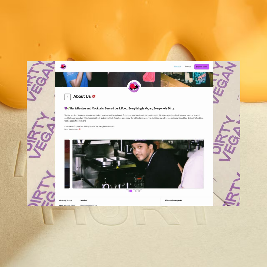 Concept website built for Dirty Vegan - Demo
