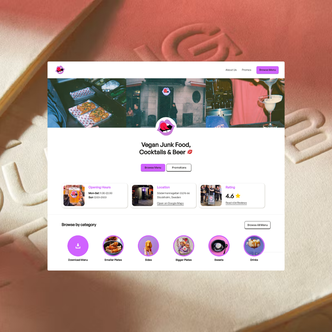 Demo website built for Dirty Vegan - Concept Only